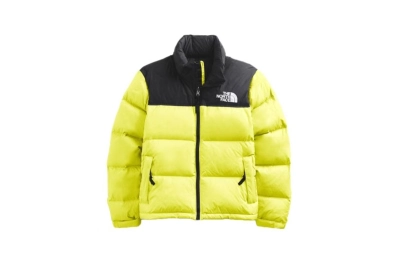 The North Face Splicing White And Red Apple Green Long-sleeved down jacket 01
