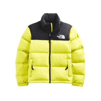 TheNorthFace Splicing White And Red Apple Green Long-sleeved down jacket 01