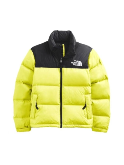 The North Face Splicing White And Red Apple Green Long-sleeved down jacket 01