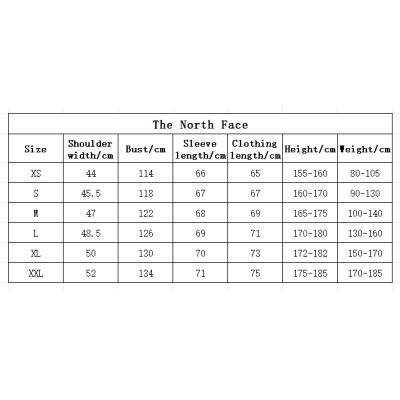 TheNorthFace Splicing White And Red Apple Green Long-sleeved down jacket 02