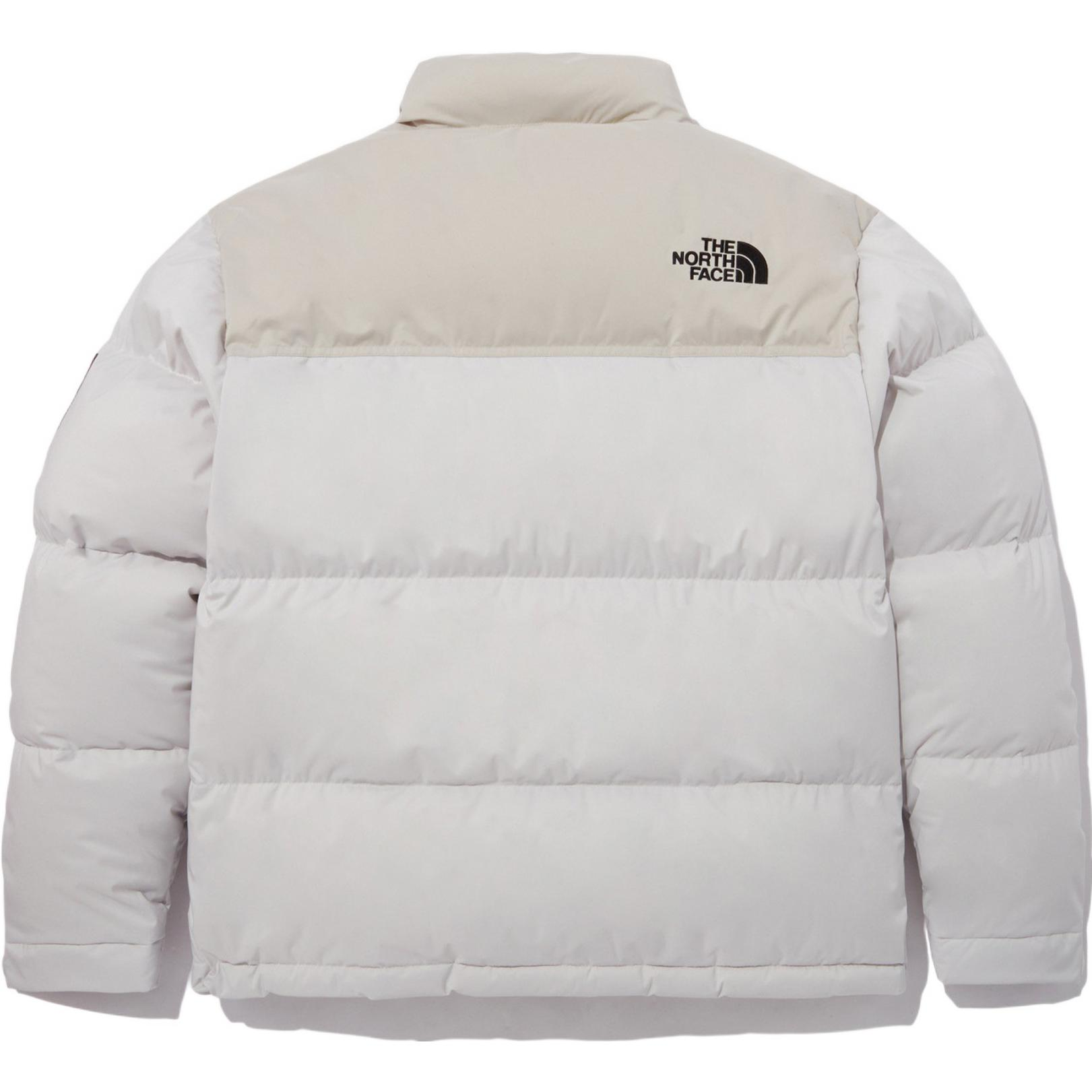 TheNorthFace Splicing White And Double Pinyin White Long-sleeved down jacket