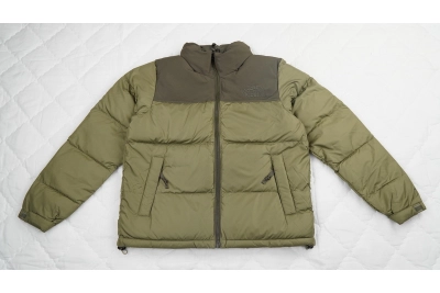 The North Face Splicing White And Double Green Long-sleeved down jacket 01