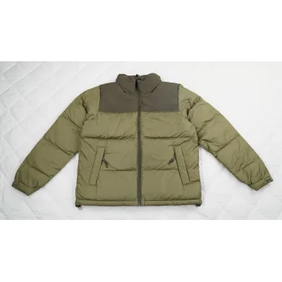 The North Face Splicing White And Double Green Long-sleeved down jacket 01