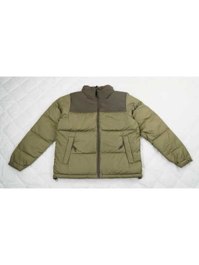 The North Face Splicing White And Double Green Long-sleeved down jacket 01