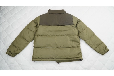 The North Face Splicing White And Double Green Long-sleeved down jacket 02
