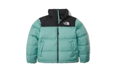 The North Face Splicing White And Celeste Long-sleeved down jacket 01
