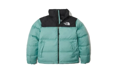 The North Face Splicing White And Celeste Long-sleeved down jacket 01