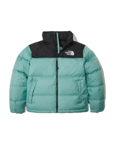 The North Face Splicing White And Celeste Long-sleeved down jacket 01