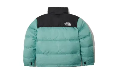 The North Face Splicing White And Celeste Long-sleeved down jacket 02