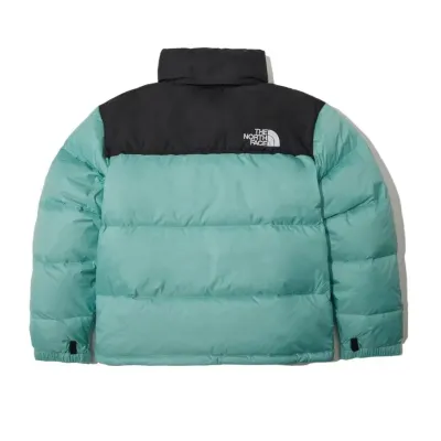 The North Face Splicing White And Celeste Long-sleeved down jacket 02