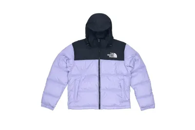The North Face Splicing White And Lavender Color Long-sleeved down jacket 01