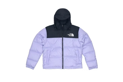 The North Face Splicing White And Lavender Color Long-sleeved down jacket 01