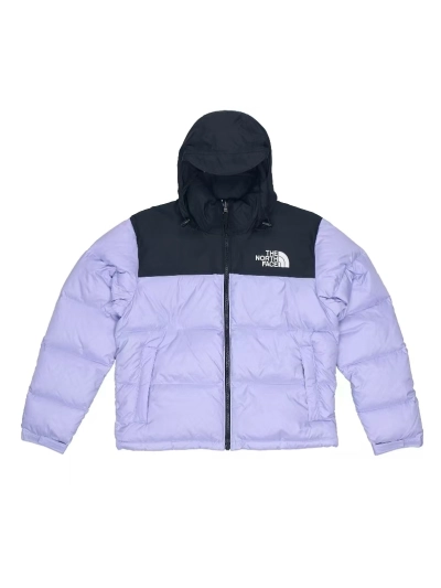 The North Face Splicing White And Lavender Color Long-sleeved down jacket 01