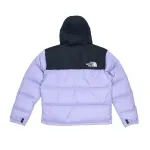 TheNorthFace Splicing White And Lavender Color Long-sleeved down jacket