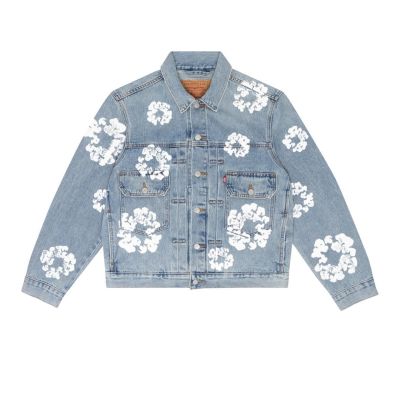 Denim Tears Type - 2 All Over Wreath Light Wash Jacket 01
