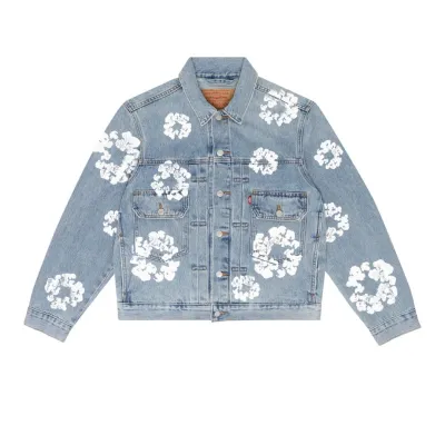  Denim Tears Type - 2 All Over Wreath Light Wash Jacket 01