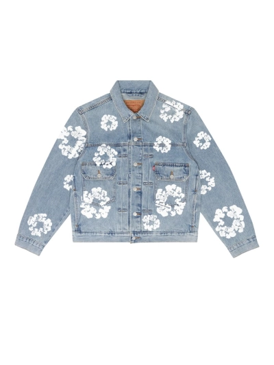  Denim Tears Type - 2 All Over Wreath Light Wash Jacket 01