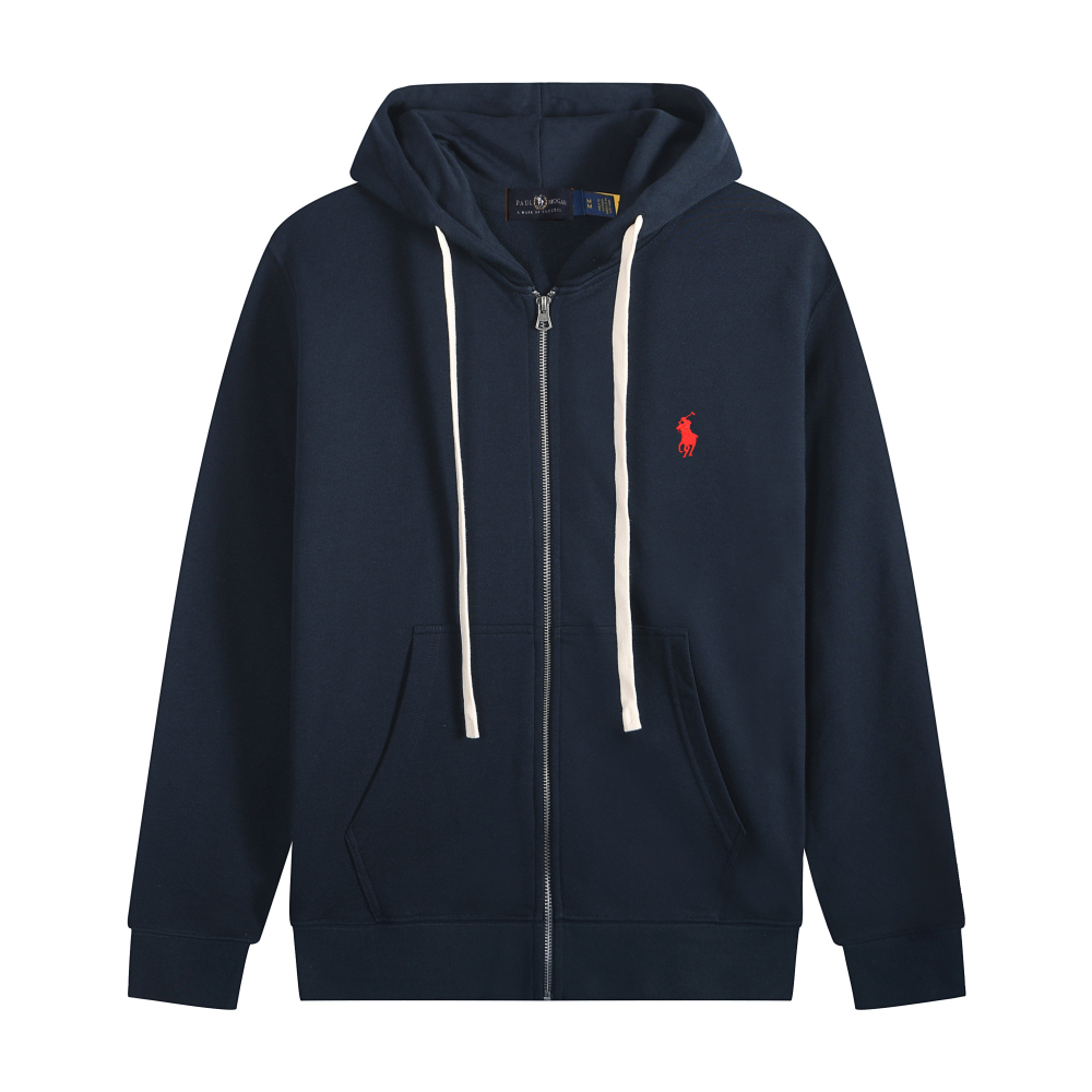 Polo Ralph Lauren Hoodie - Navy with white lace & red logo