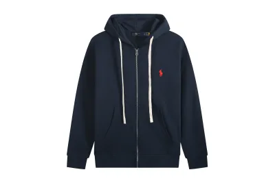 Polo Ralph Lauren Hoodie - Navy with white lace & red logo 01