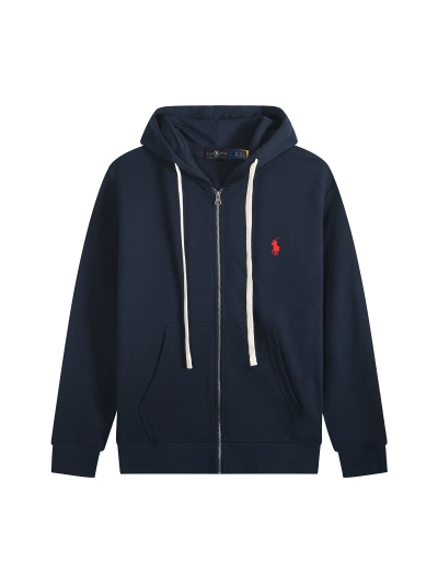 Polo Ralph Lauren Hoodie - Navy with white lace & red logo 01