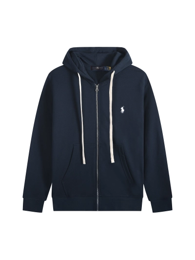 Polo Ralph Lauren Hoodie - Navy with white lace & white logo 01