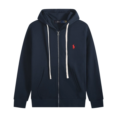 Polo Ralph Lauren Hoodie - Black with white lace & red logo 01