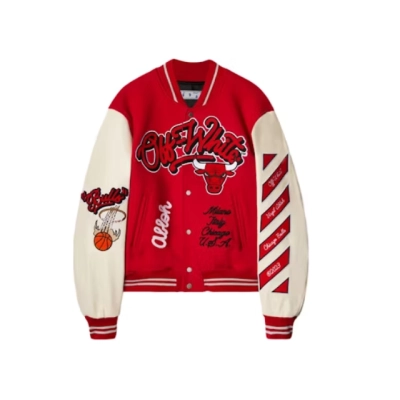 OFF-WHITE C/O Chicago Bulls Varsity Jacket 01