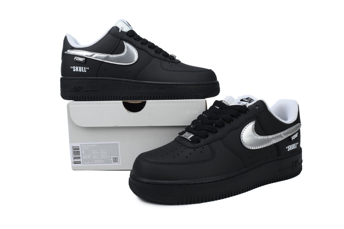  GET Air Force 1 Low Black Silve FQ4296-101