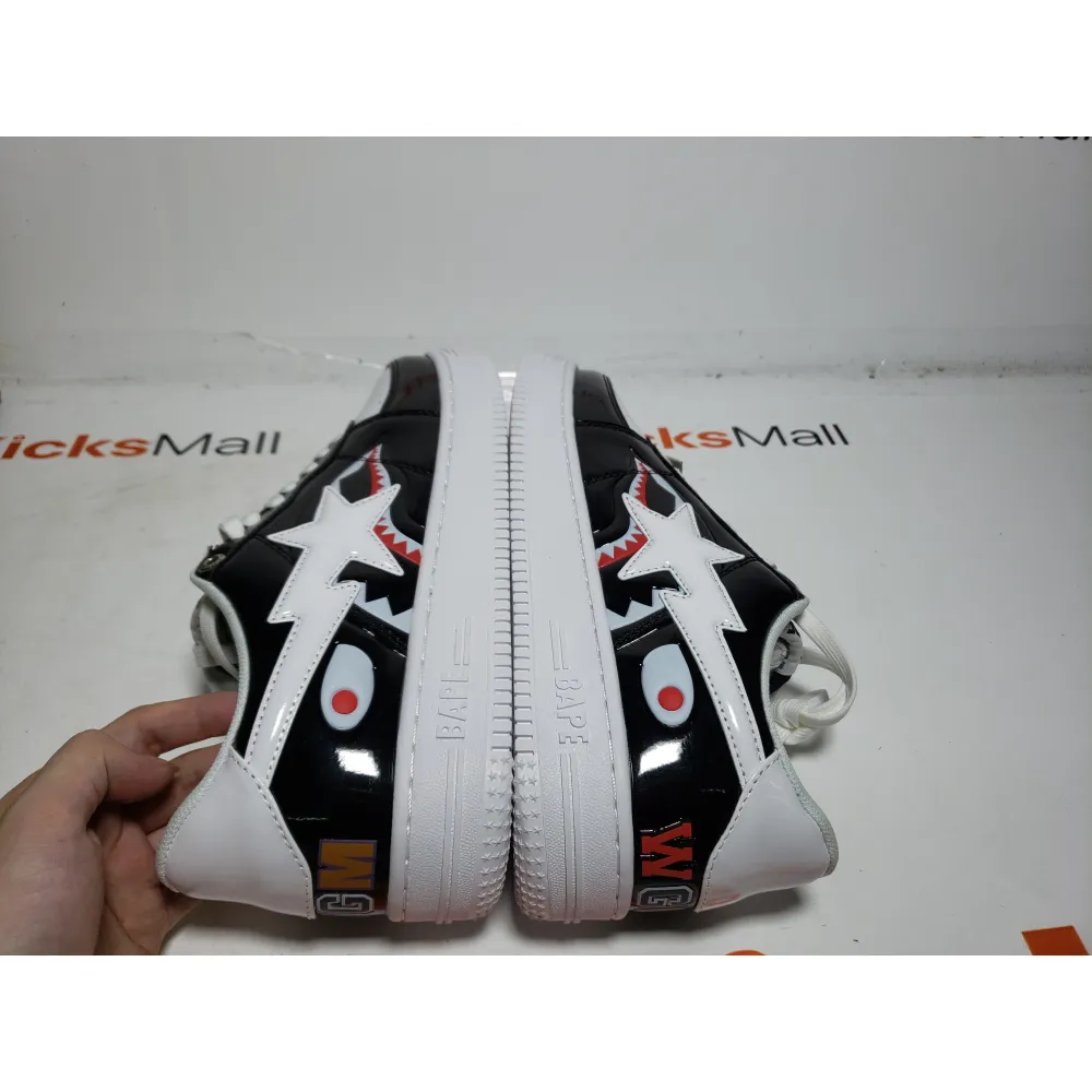 G5 A Bathing Ape Bape Sta Low Black and White Shark 1H30-191-009