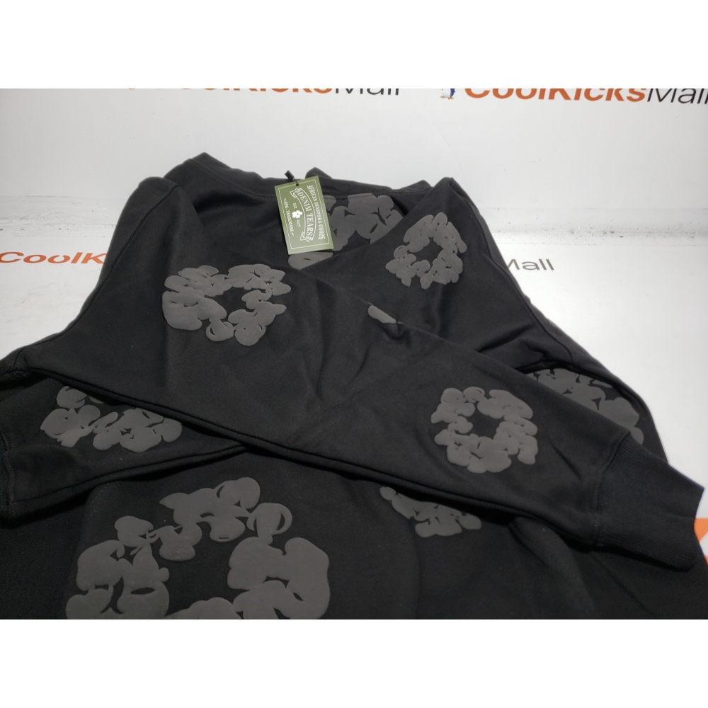 Denim Tears Cotton Wreath Hooded Sweatshirt 'Black Monochrome'