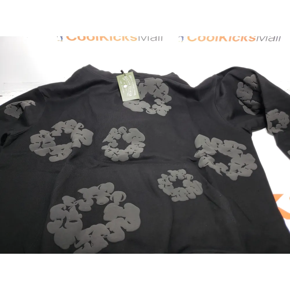 Denim Tears Cotton Wreath Hooded Sweatshirt 'Black Monochrome'
