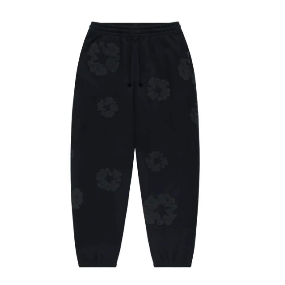 Denim Tears Mono Cotton Wreath Sweatpants Black