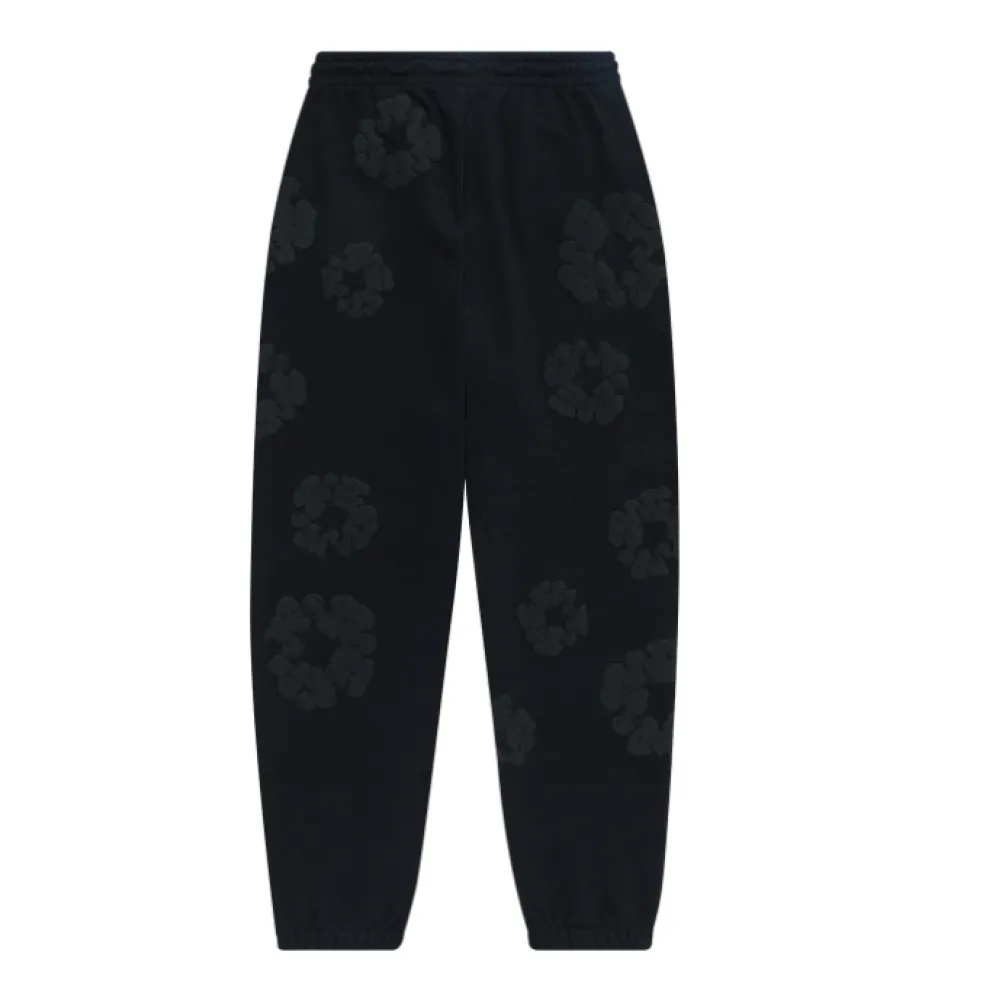 Denim Tears Mono Cotton Wreath Sweatpants Black
