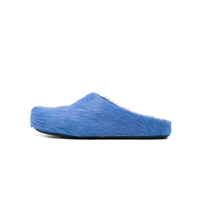 PKGoden Blue long-hair calfskin Fussbett sabot Marni Slides 01