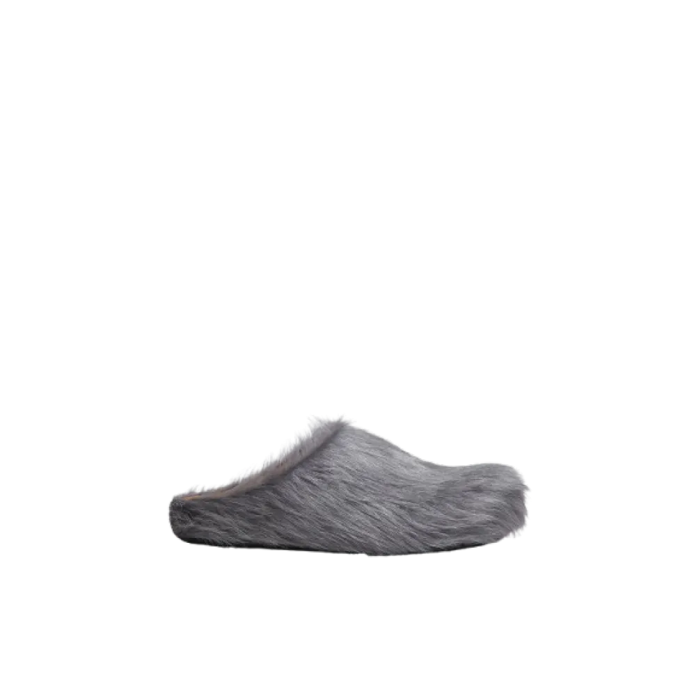 PKGoden Grey long-hair calfskin Fussbett sabot Marni Slides