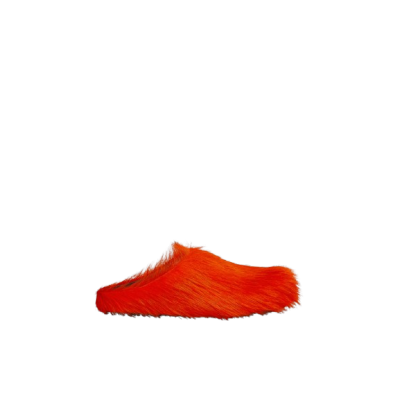 PKGoden Orange long hair calfskin Fussbett sabot Marni Slides 01