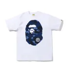 BAPE t-shirt Color Camo Big Ape Head Tee White Blue 