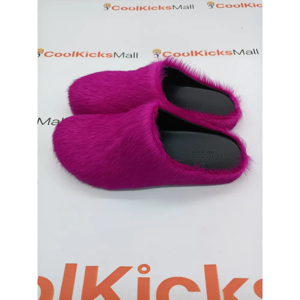 PKGoden Fuchsia long-hair calfskin Fussbett sabot Marni Slides