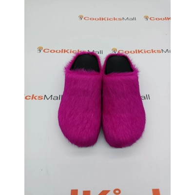 PKGoden Fuchsia long-hair calfskin Fussbett sabot Marni Slides 02
