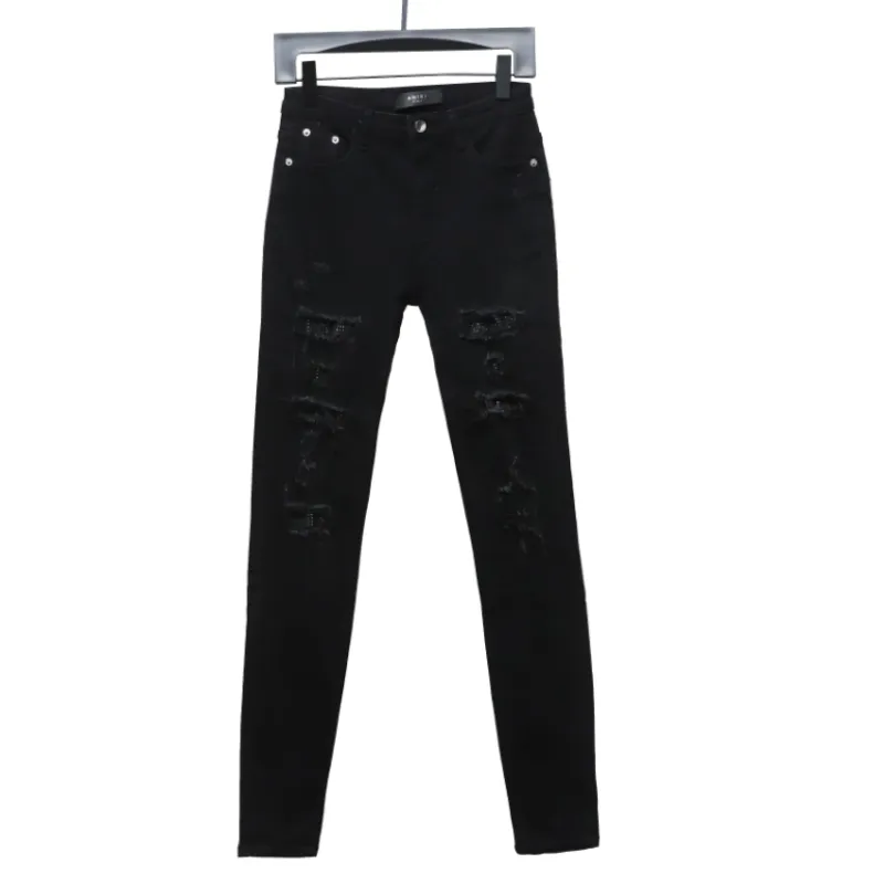 AMIRI black ripped diamond high street jeans