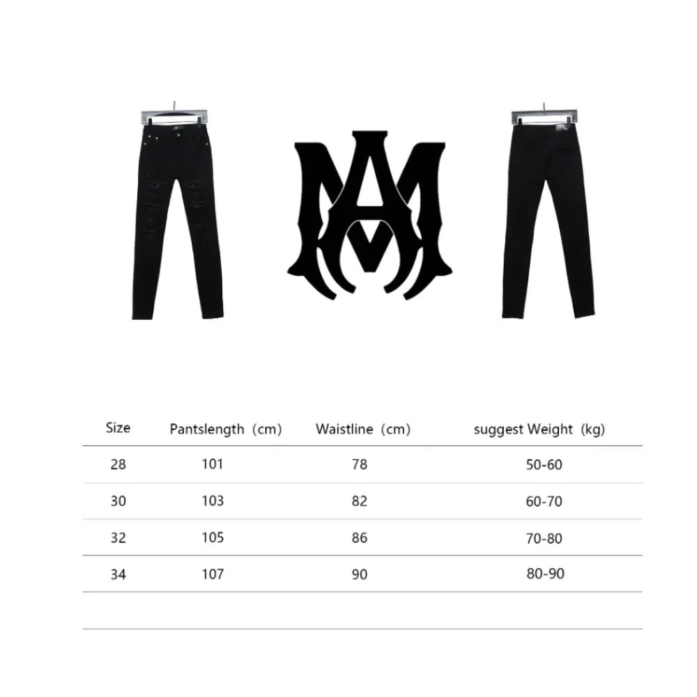 AMIRI black ripped diamond high street jeans