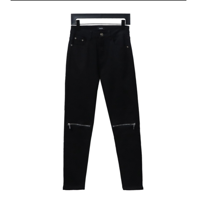 AMIRI MX1 zip-up washed stretch denim trousers