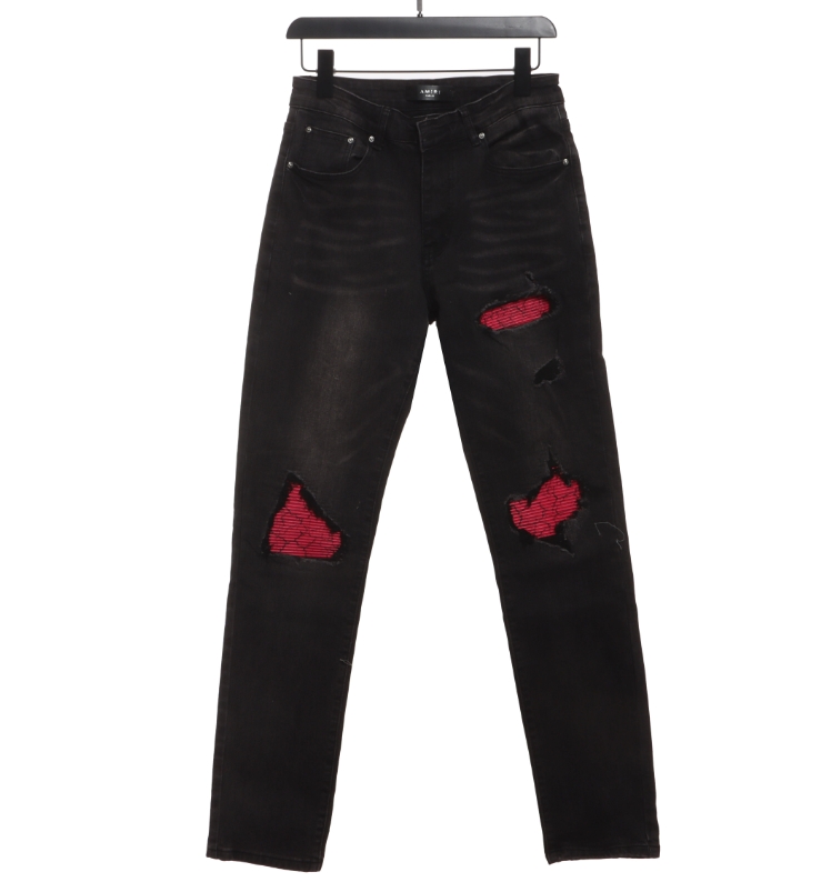 AMIRI pink ripped denim trousers