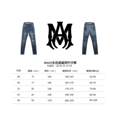 Amiri Washed Blue Distressed Jeans 02