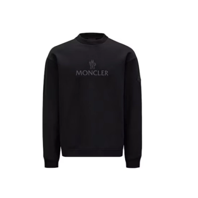 Moncler Reflective Logo Print Crewneck Sweatshirt Black/Black 01
