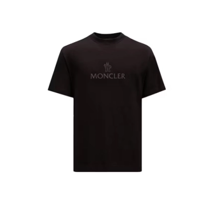 Moncler Reflective Logo Print T-Shirt Black/Dark Grey 01