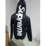 Supreme Satin Applique Hoodie Sweatshirt Black