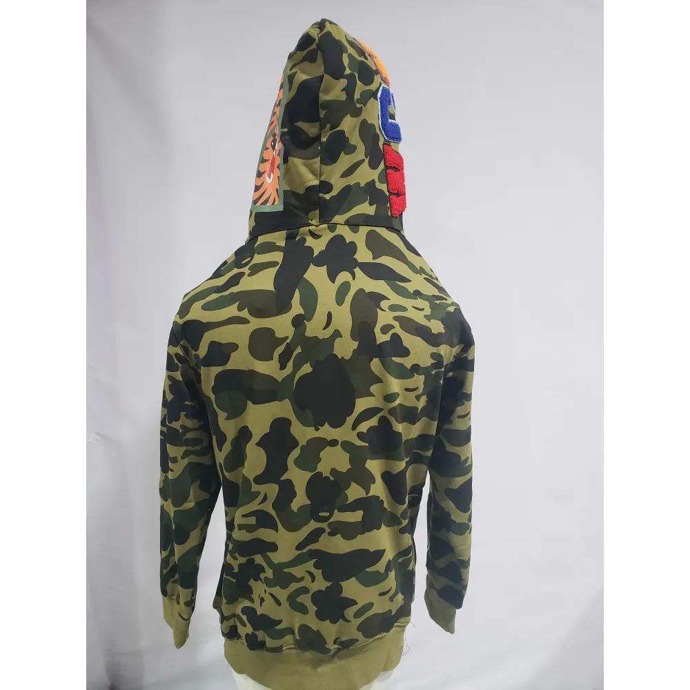 BAPE 1st Camo Shark Full Zip Hoodie Green
