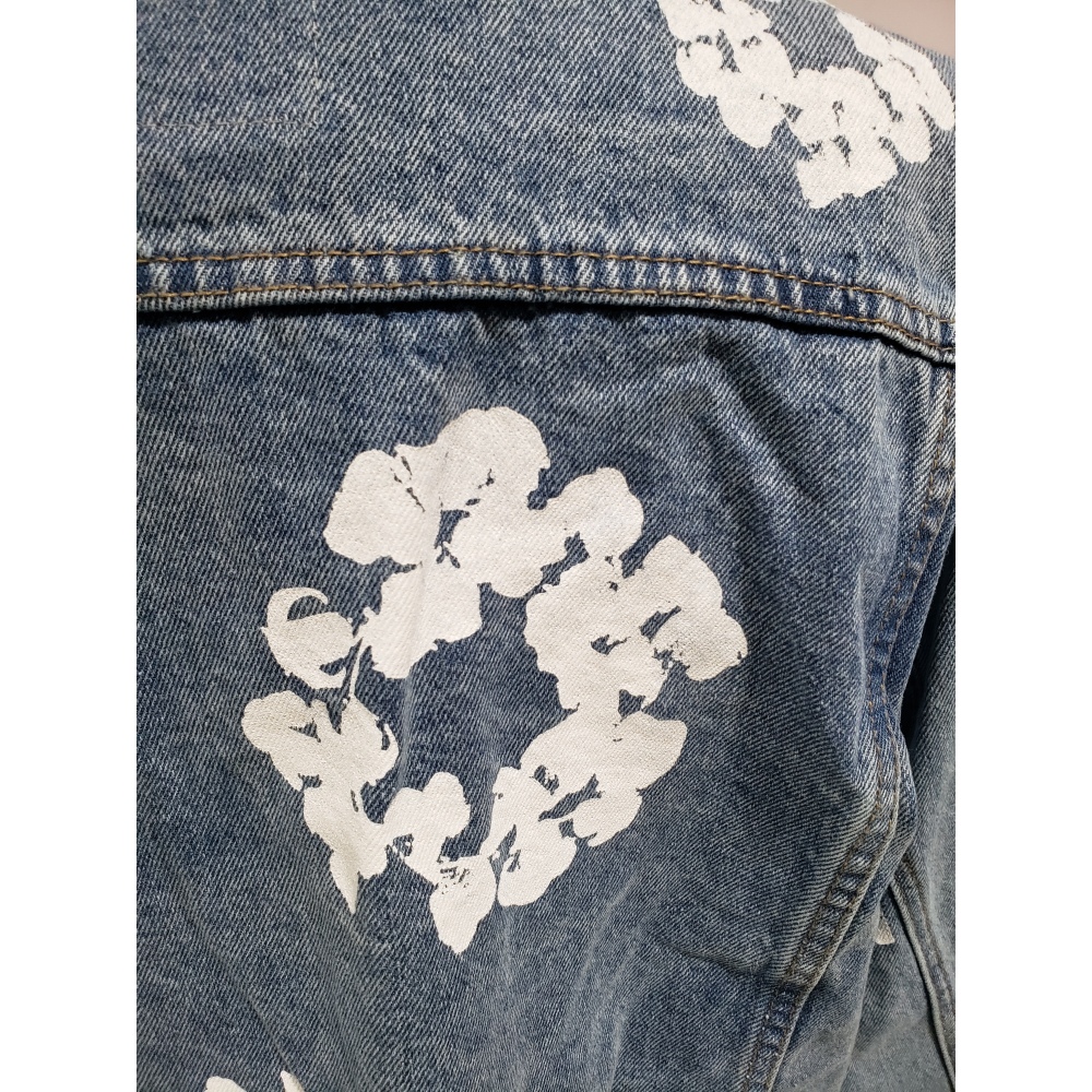 Denim Tears Type - 2 All Over Wreath Light Wash Jacket