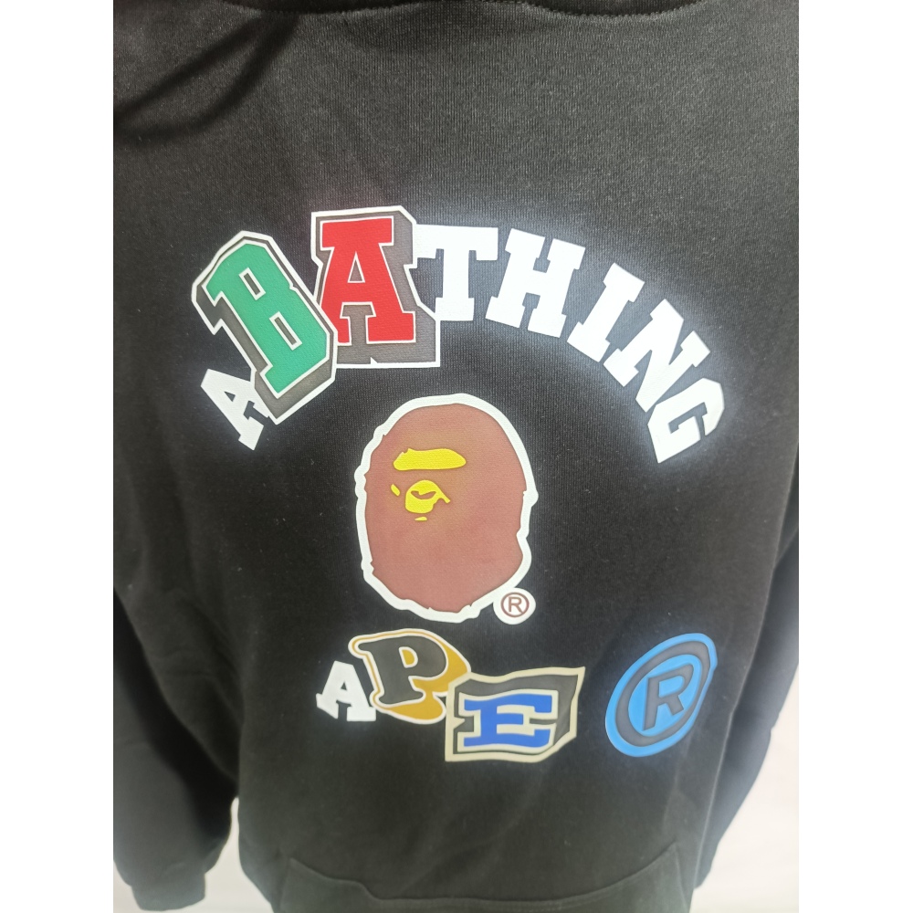 BAPE ape head logo color print hoodie
